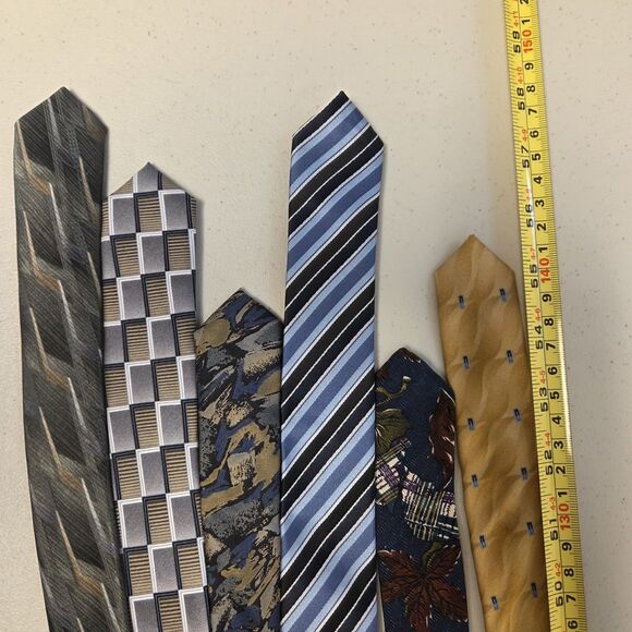 Lot 6 Men's Ties Silk or Polyester Wearable Craft Quilting Multi Colors - Picture 8 of 16